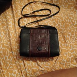 Brighton Black Croc Leather Clutch/Shoulder/Crossbody Organizer Bag Wallet
Brighton