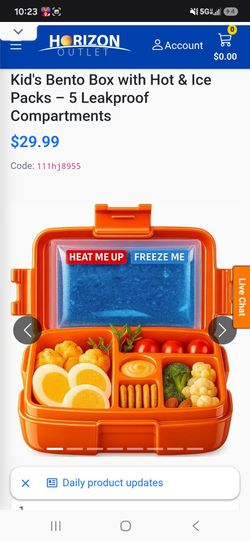 Kid's Bento Box with Hot & Ice Packs - 5 Leakproof Compartments
