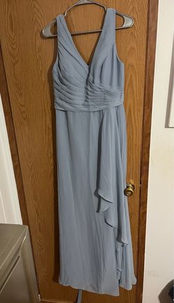 Dusty blue bridesmaids dress