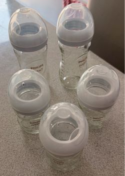 Phillips Avent Natural Glass Baby Bottles- Set of 5