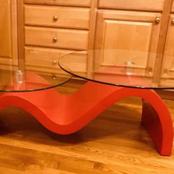 Brand New Fancy Two Thick Glasses Coffee Table 