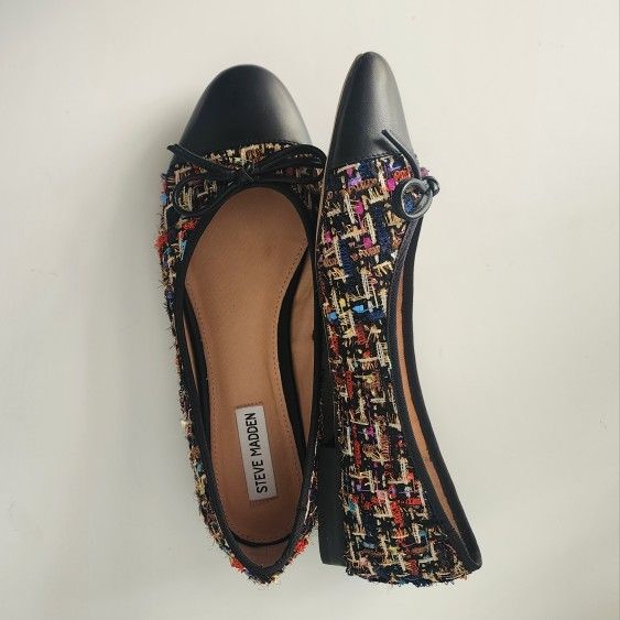 Steve Madden Ellison Tweed Ballet Flats | Women's Size 10 | Multicolor