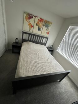 Queen Bed with two nightstands