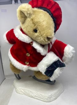 1998 Santa's Best Animated Skating Plush Teddy Bear Christmas Decor Not Working