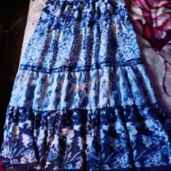 J&M Collection Fluffy Blue Skirt