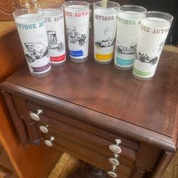 Vintage Car Automobile Cocktail Glass Set 