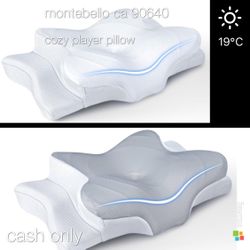 cozy player Ultra Pain Relief Cooling Pillow for Neck Support, Adjustable Cervical Pillow Cozy Sleeping, Odorless Ergonomic Contour Memory Foam Pillow