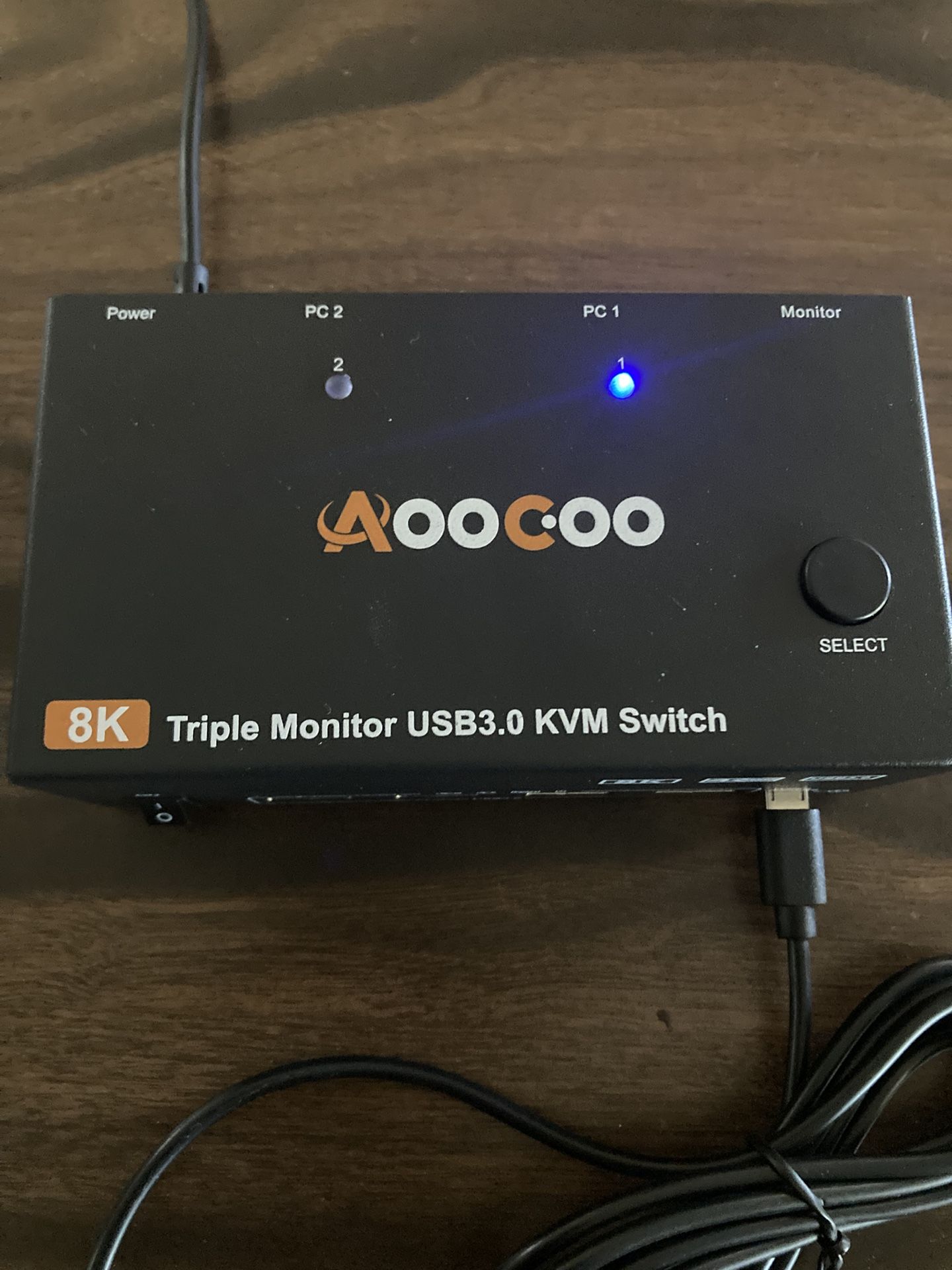 AooCoo Triple Display 2 PC 3 Monitor KVM Switch – 8K @ 60Hz, HDMI, DISPLAY PORT