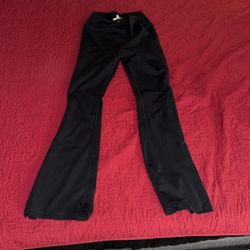 black flare trousers appear similar to high-waisted Size Medium