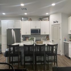 4 Wooden Bar Stools 