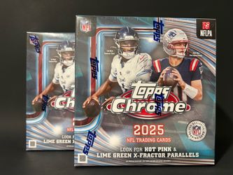 Topps Chrome 2025 NFL Trading Cards Mega Box Sealed