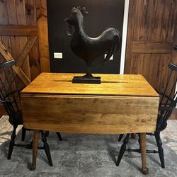 Refurbished Farmhouse Drop - Leaf Table and 2 Chairs