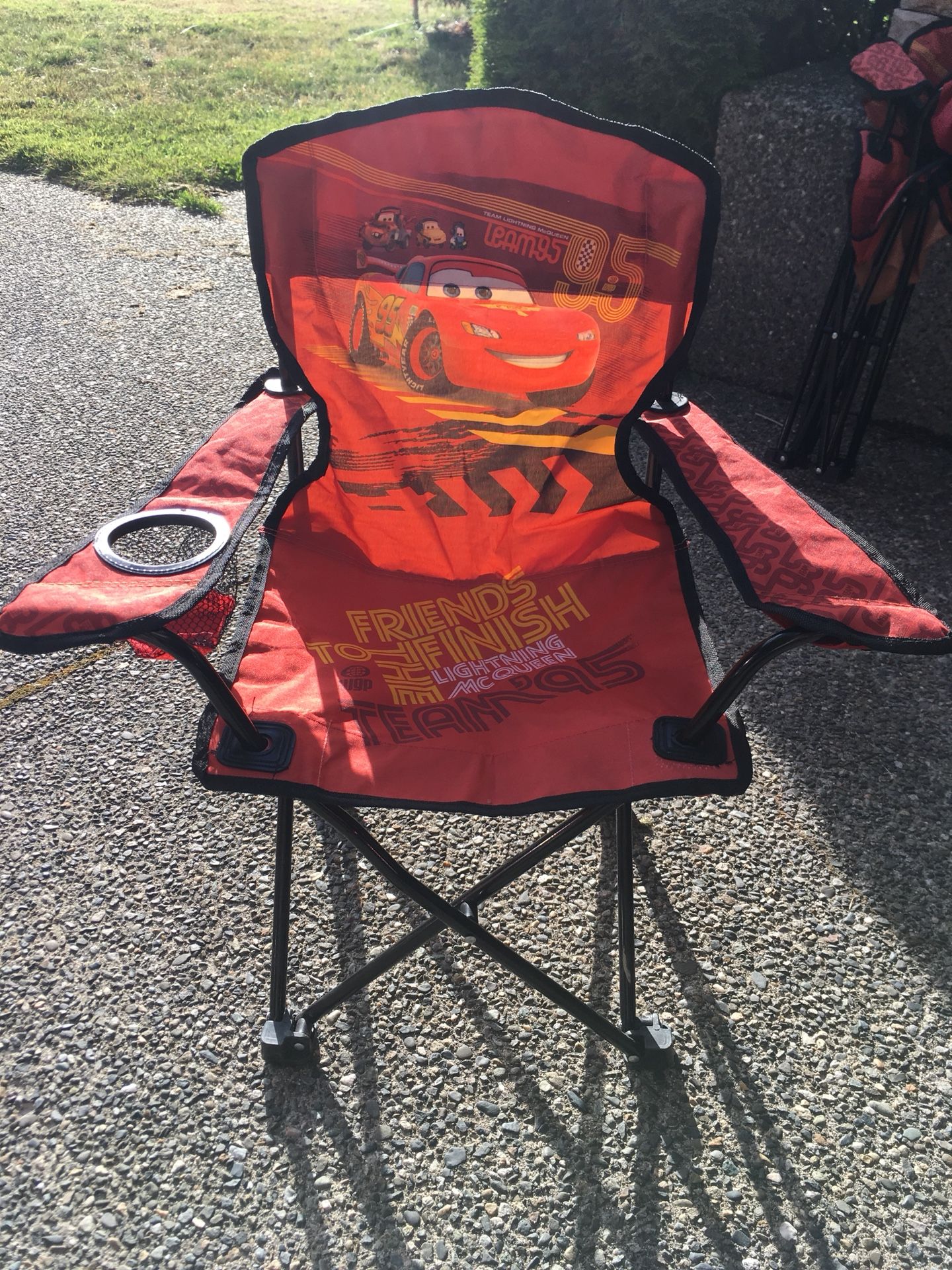 Disney Pixar Cars Lightning McQueen Kids Folding Camp Chair for
