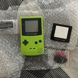 EMPTY Gameboy Color Green shell with additional stuff
