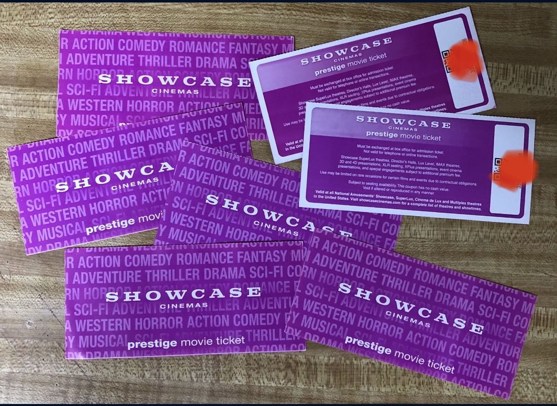 SALE:: Showcase Cinemas movie ticket deal $11.00 each one movie ticket no expiration! NO OFFER LOW ME NO ANYMORE FOREVER! Read description pls!