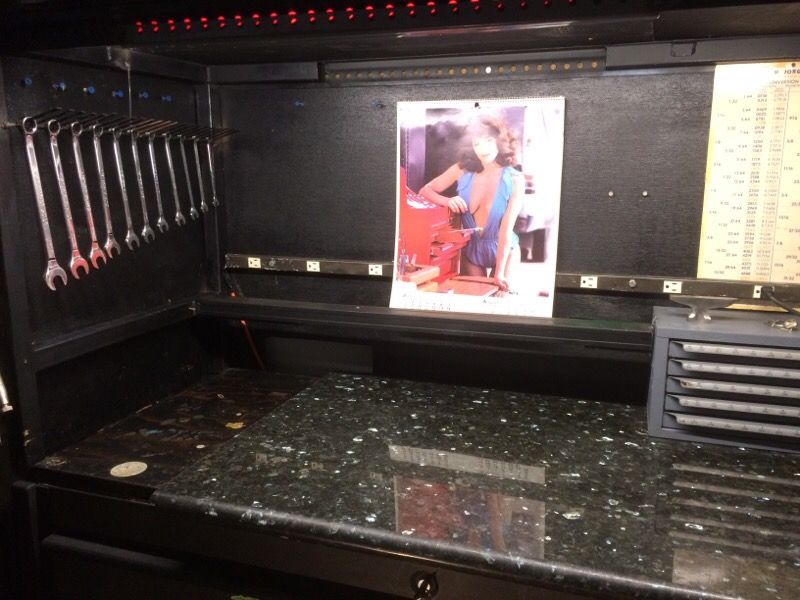 Matco 4S Toolbox w/ Custom Hutch, Locker w/light & Marble Top for Sale