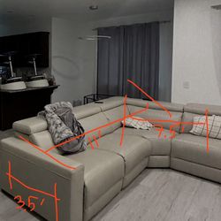 Power Recline Leather Sectional 