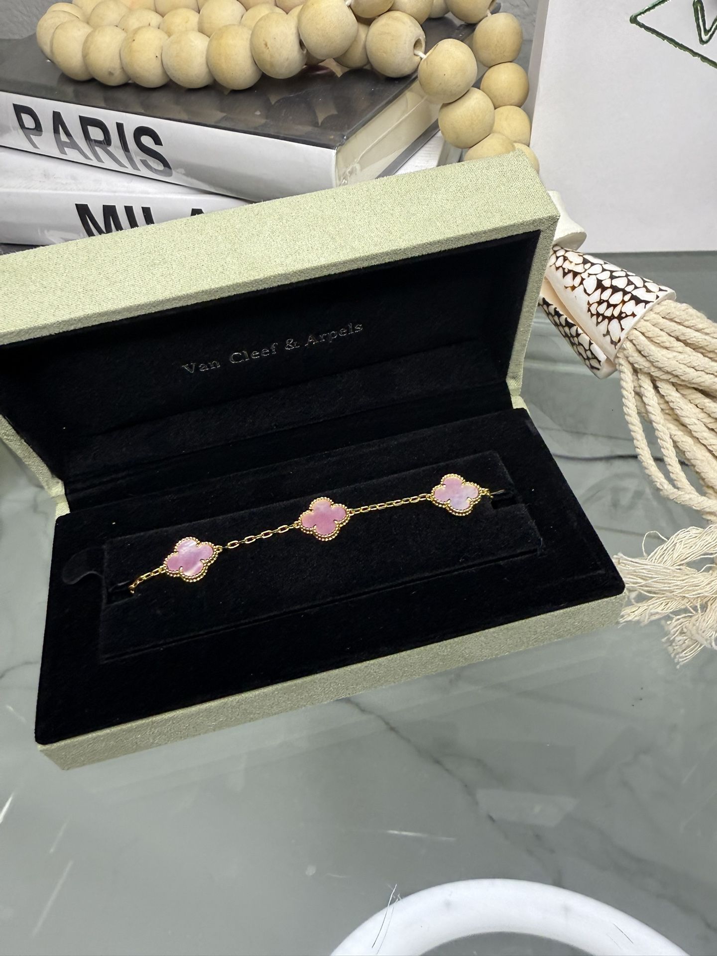 VC & A Pink Clover Bracelet