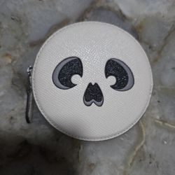 Coach CW935 Skull Halloween Coin Case Pouch Change Purse Chalk