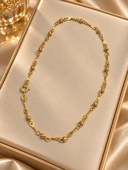 18 k ley 750 Gold-Tone Chain Link Ankle