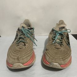 Size 13D Hoka One One Mach 5 Blue Pink  Beach Mens Comfort has wear 