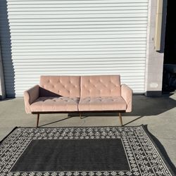 COOLMORE Pink Velvet Convertible Sofa – 🚚 DELIVERY AVAILABLE ✅