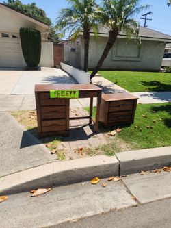Free desk and night stand. Real wood