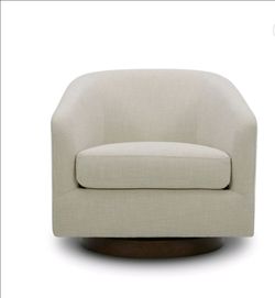 Better Homes & Gardens Bradford Wooden Base Modern Swivel Accent Chair, Linen