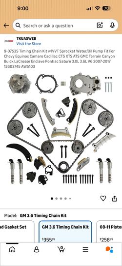 GM 3.6L V6 Timing Chain Kit w/ Water Oil Pump Chevy GMC Cadillac Buick 07-17