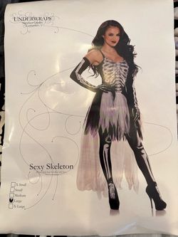 Underwraps Sexy Skeleton Halloween Costume Large