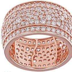 18k Rose Gold Over Sterling Silver Band  Size 10