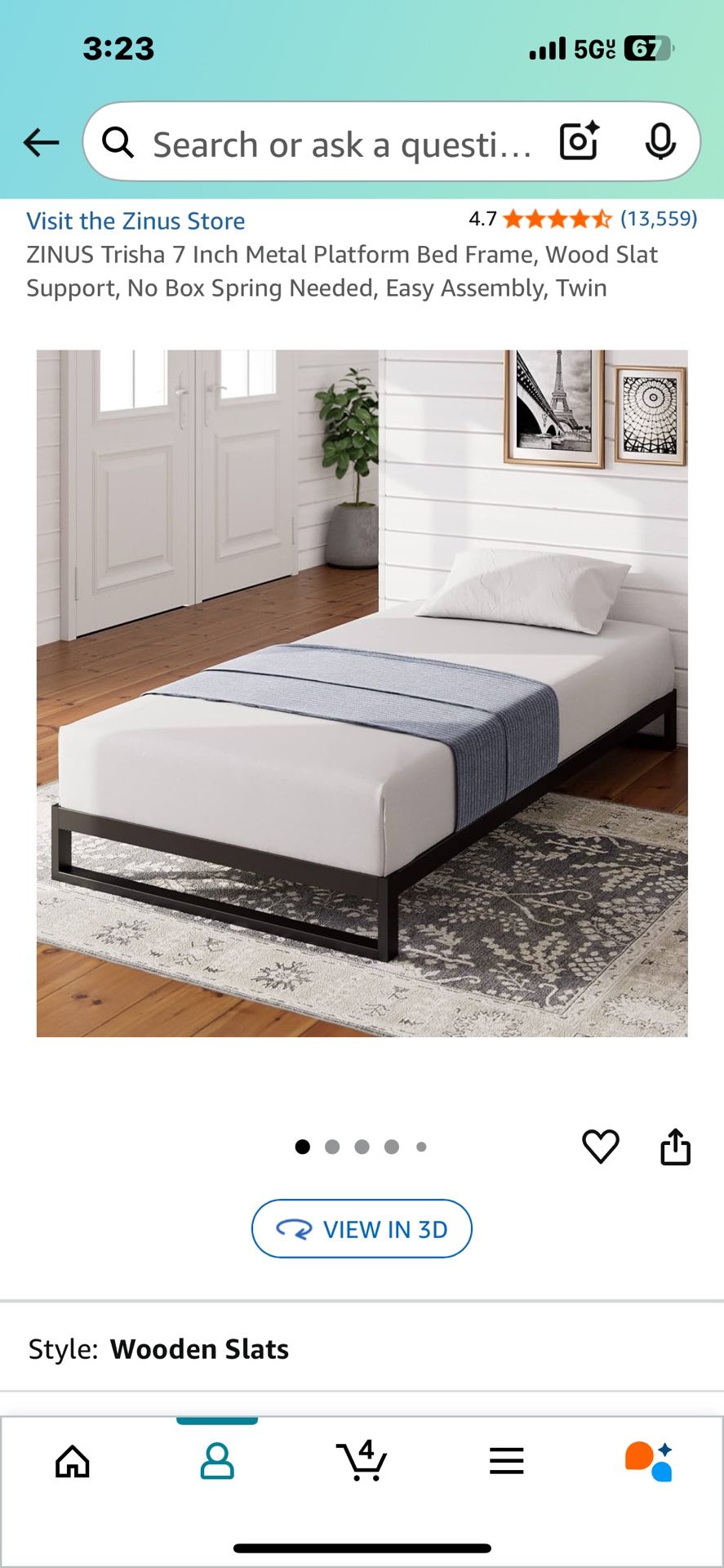 Twin bed frame