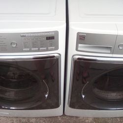 Nice Kenmore Mega Size Front Loader 5.4 Cu Washer 8.0 Dryer Gas Set