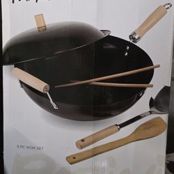 5 Piece PARINI Wok Set and Utensils