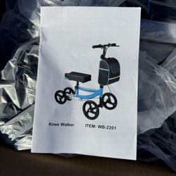 The image shows a box for an Aojin Knee Walker model #WB-2201. 