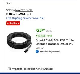 I home 50ft Coax Cable