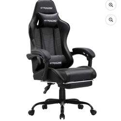 GTRACING Reclining Office Gaming Chair with Footrest, Black NEW In Box