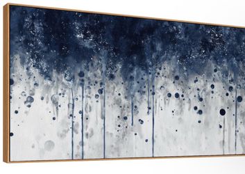 Abstract Navy Blue Canvas Wall Art