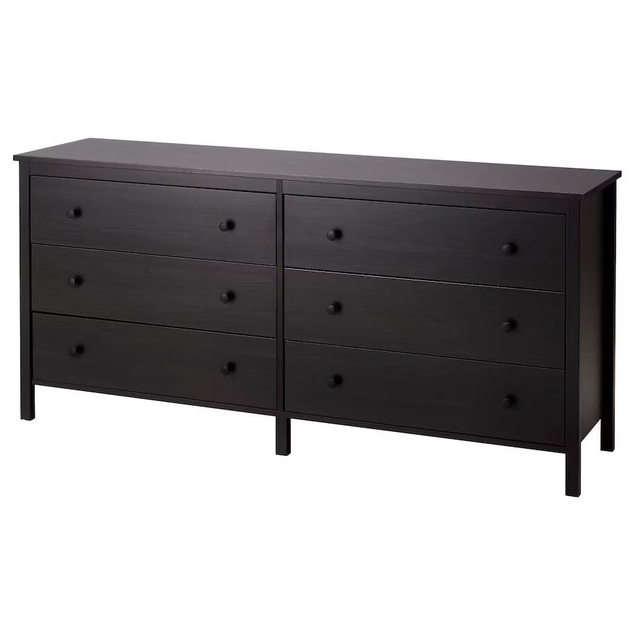 IKEA 6 -Drawer Dresser, Black-Brown