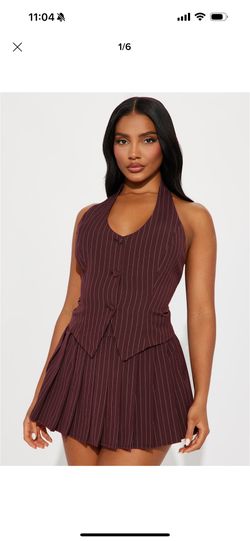 Fashion Nova Seriously Sexy Skort Set - Burgundy