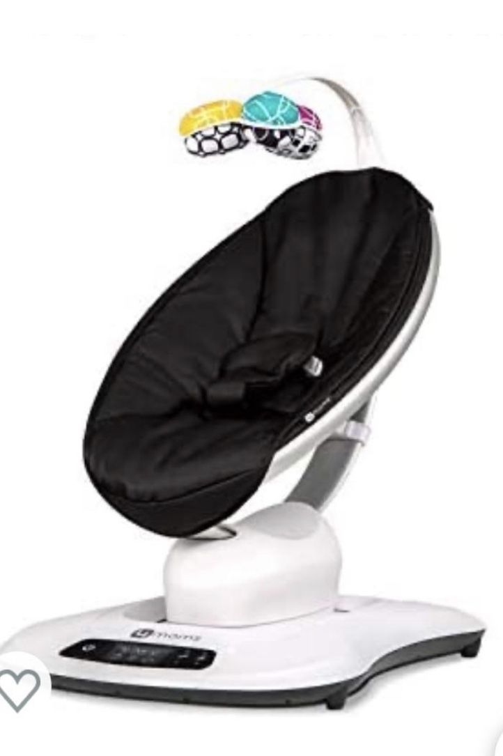 4moms mamaRoo 4 Multi-Motion Baby Swing, Bluetooth Baby Rocker with 5 Unique Motions, Nylon Fabric, Black