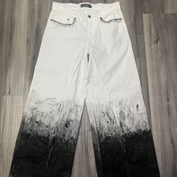 Custom baggy with flare white jeans