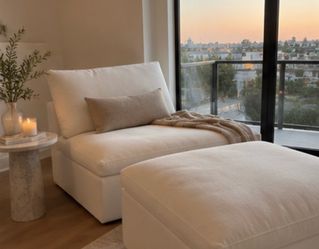 White Cloud Modular Lounge Chair + Oversized Ottoman