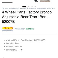 Adjustable Rear Track Bar for Ford Bronco