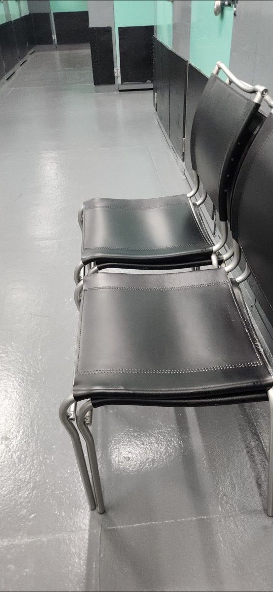 4 Leather Dining Room Chairs Made I'm Italy