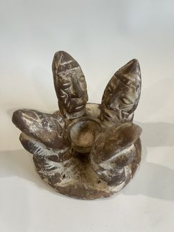 Vintage Candle Holder, Circle of Friends Tiki Style Mexico Aztec