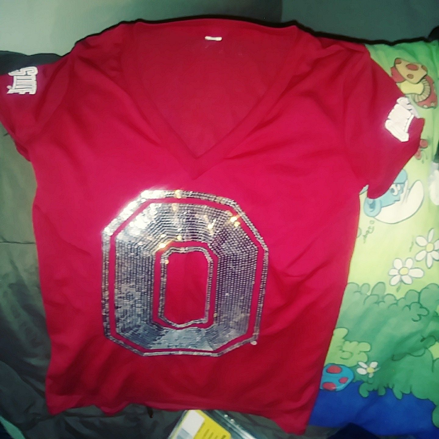 VICTORIA SECRET PINK OSU M-L SEQUINS SHIRT 12.00