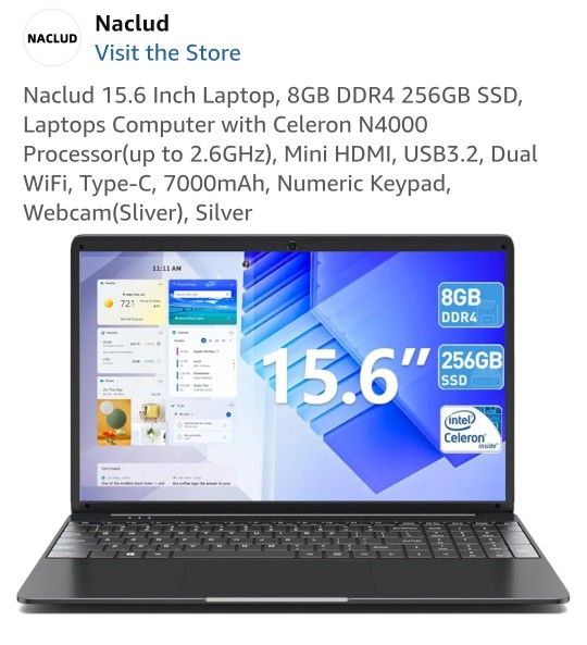 NEW NACLUD 15.6" LAPTOP
