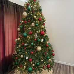 9ft Christmas Tree Lights Ornaments Tree Skirt Star