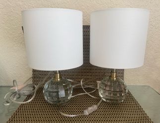Glass Table Lamp, White